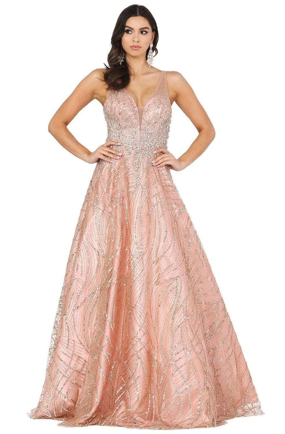 Image of Dancing Queen - 4080 Jewel Strewn Glitter A-Line Dress