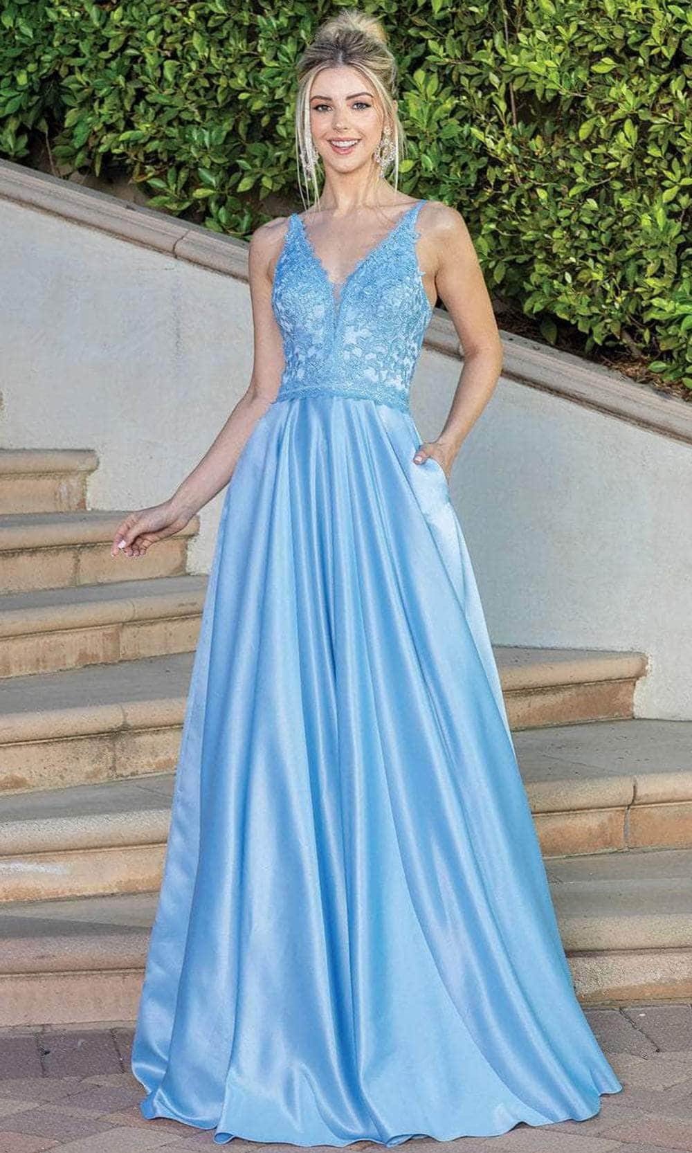 Image of Dancing Queen 4260 - Embroidered Sleeveless V-neck Prom Dress