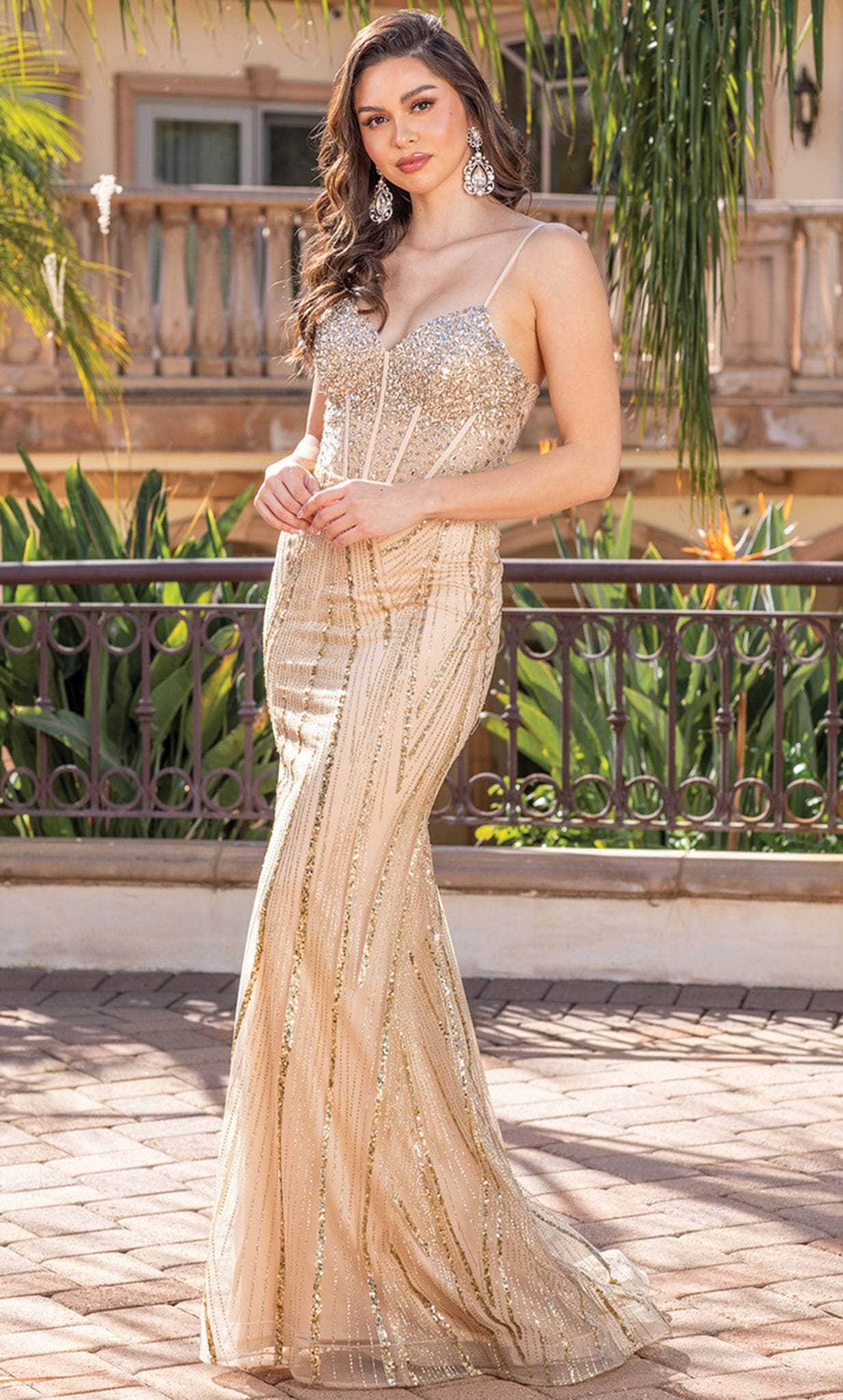 Image of Dancing Queen 4340 - Sequined Sleeveless Sheath Gown