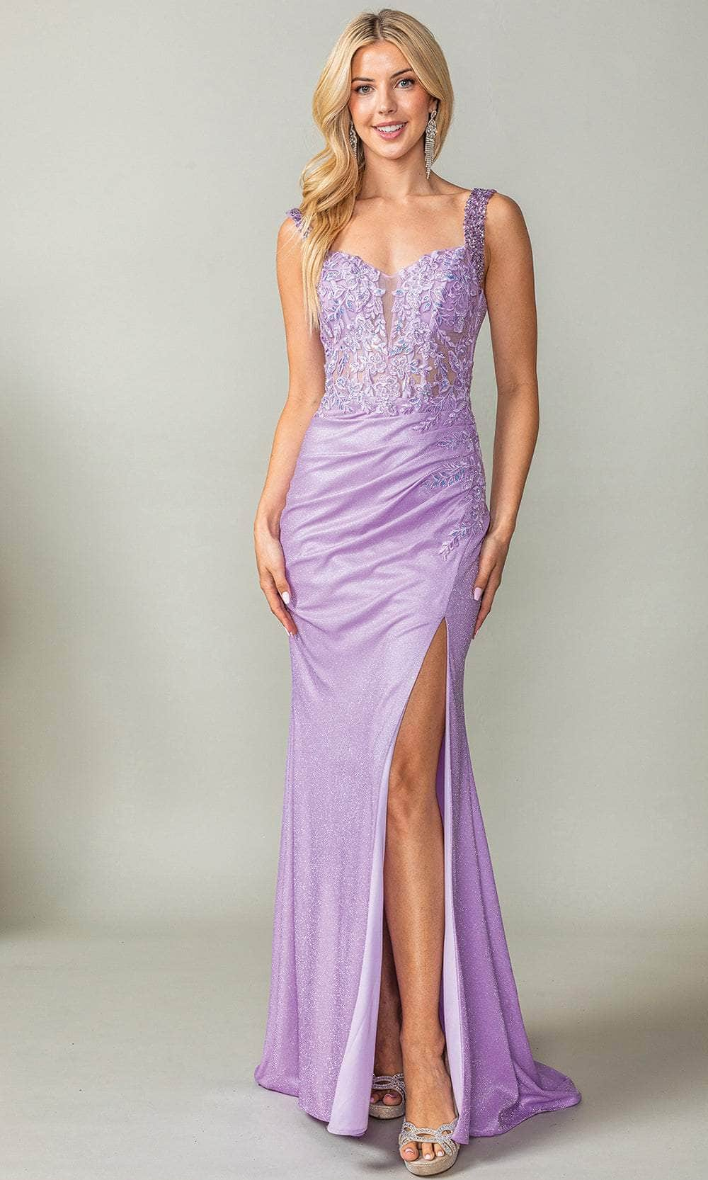 Image of Dancing Queen 4400 - Embroidered Plunging Sweetheart Prom Gown