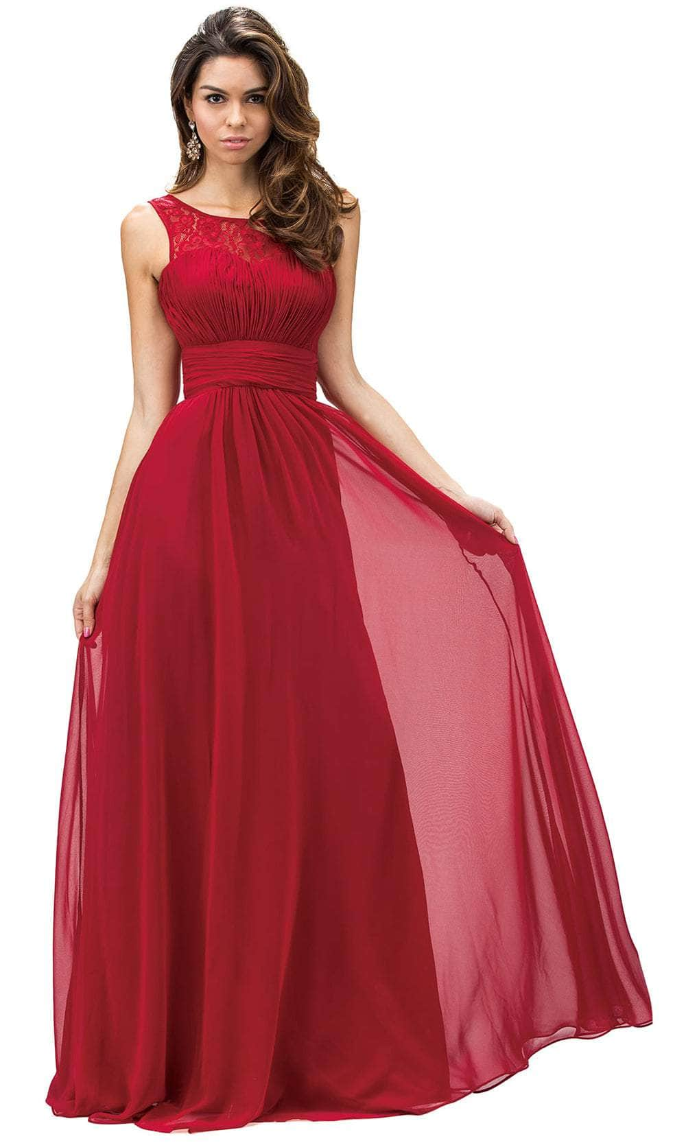 Image of Dancing Queen 9111 - Ruched Chiffon Long Dress