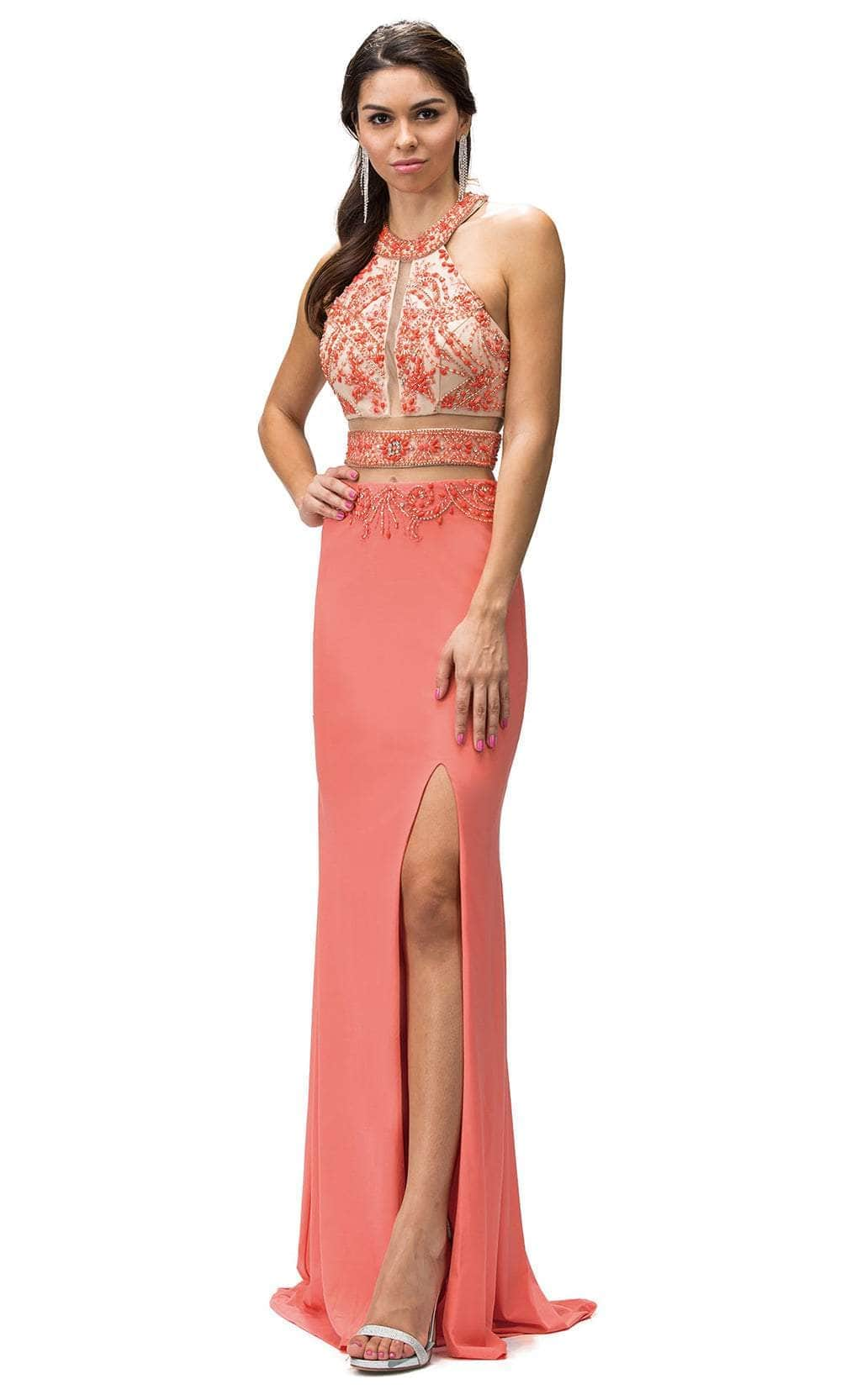 Image of Dancing Queen 9188 - Embellished Halter Long Dress