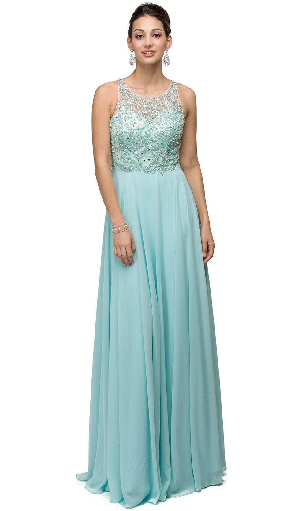 Image of Dancing Queen 9474 - Beaded Cutout Back Prom Dress