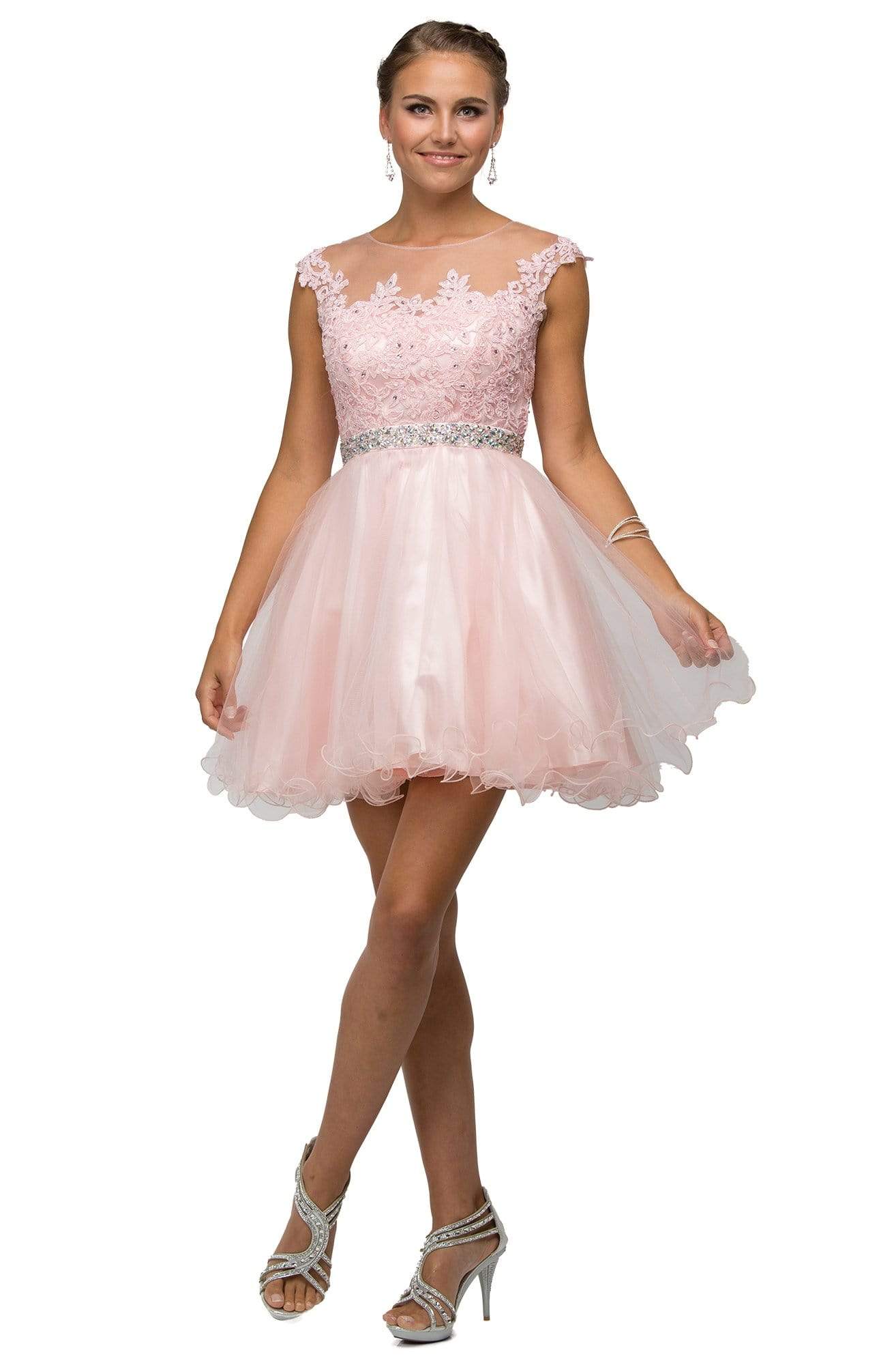 Image of Dancing Queen - 9489 Lace Applique A-line Cocktail Dress