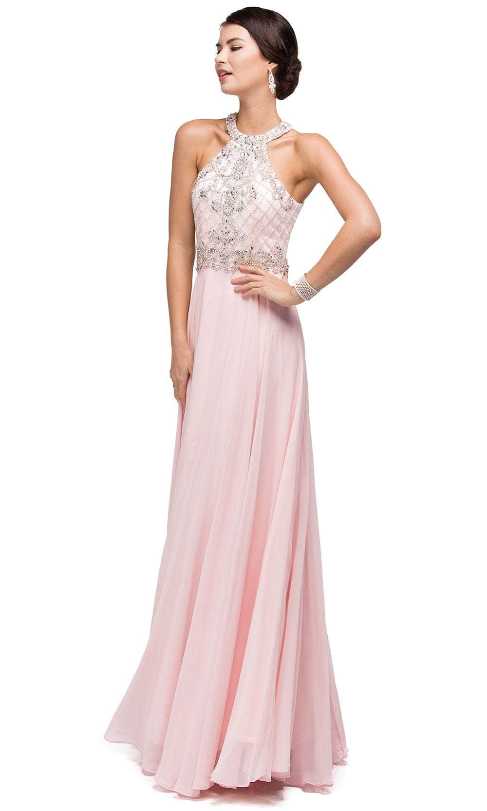 Image of Dancing Queen 9591 - Beaded High Halter Prom Gown