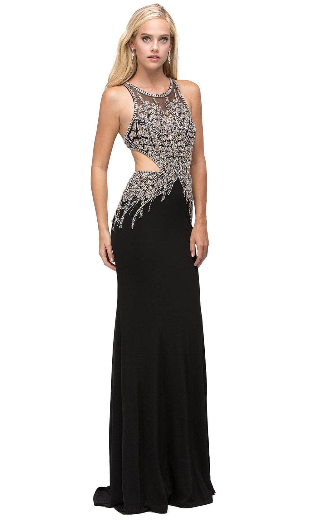 Image of Dancing Queen 9736 - Cut Out Jewel Neck Prom Gown