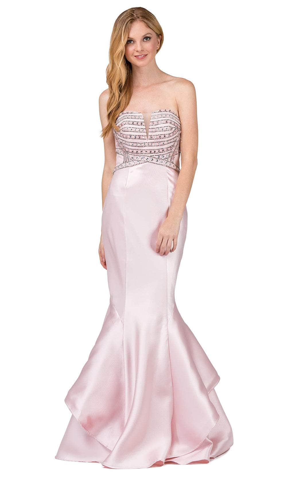 Image of Dancing Queen 9917 - Strapless Tiered Mermaid Prom Gown