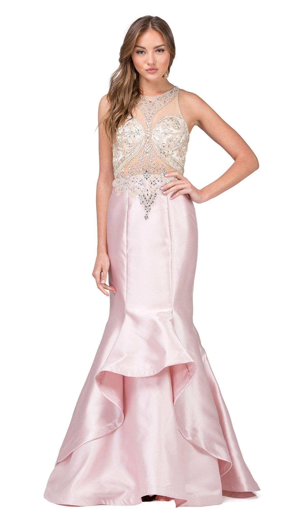 Image of Dancing Queen - 9930 Jeweled Illusion Bodice Flounced Mermaid Gown