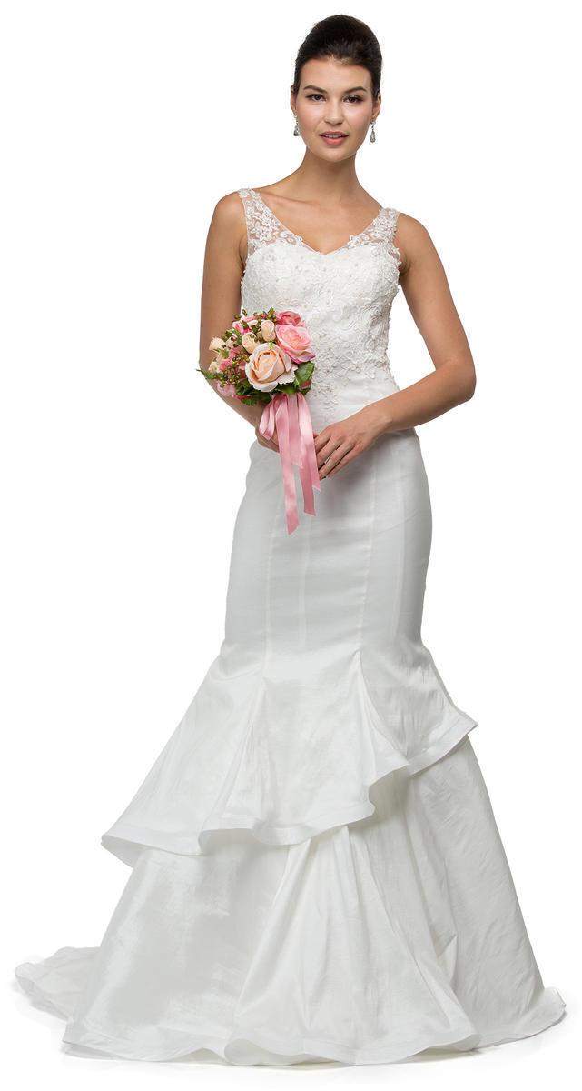 Image of Dancing Queen Bridal - 9457 V-Neck Mermaid Formal Dress