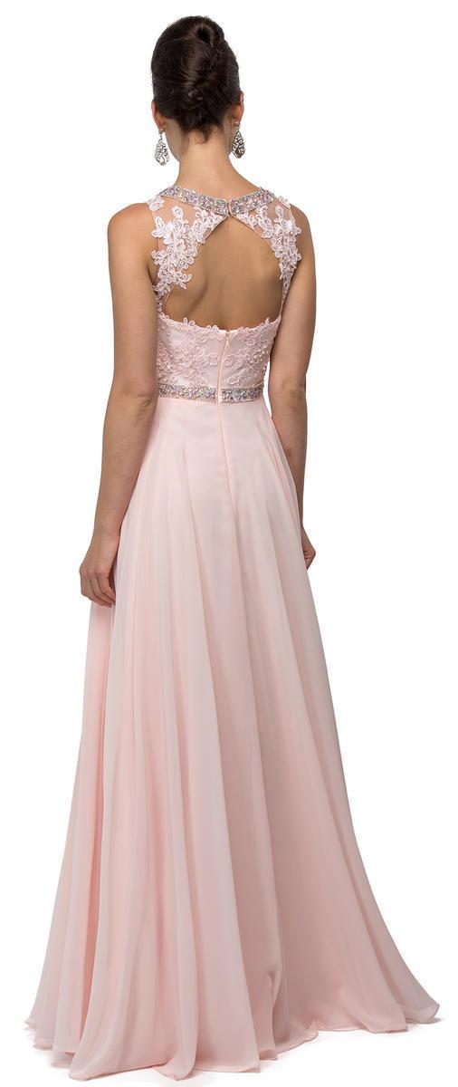 Image of Dancing Queen Bridal - 9458 Romantic Beaded Lace Applique A-Line Prom Dress