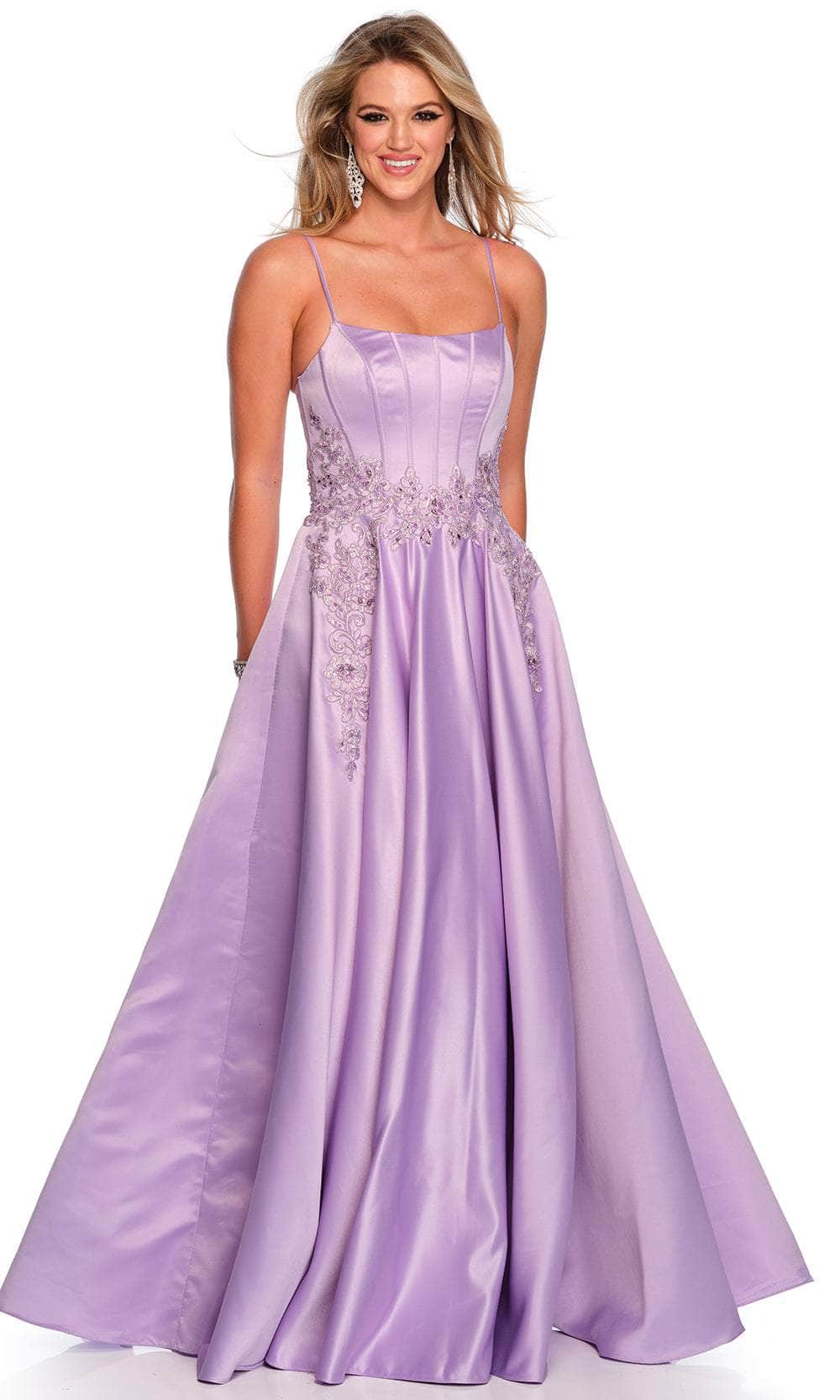 Image of Dave & Johnny 11338 - Embroidered Scoop Neck Prom Gown