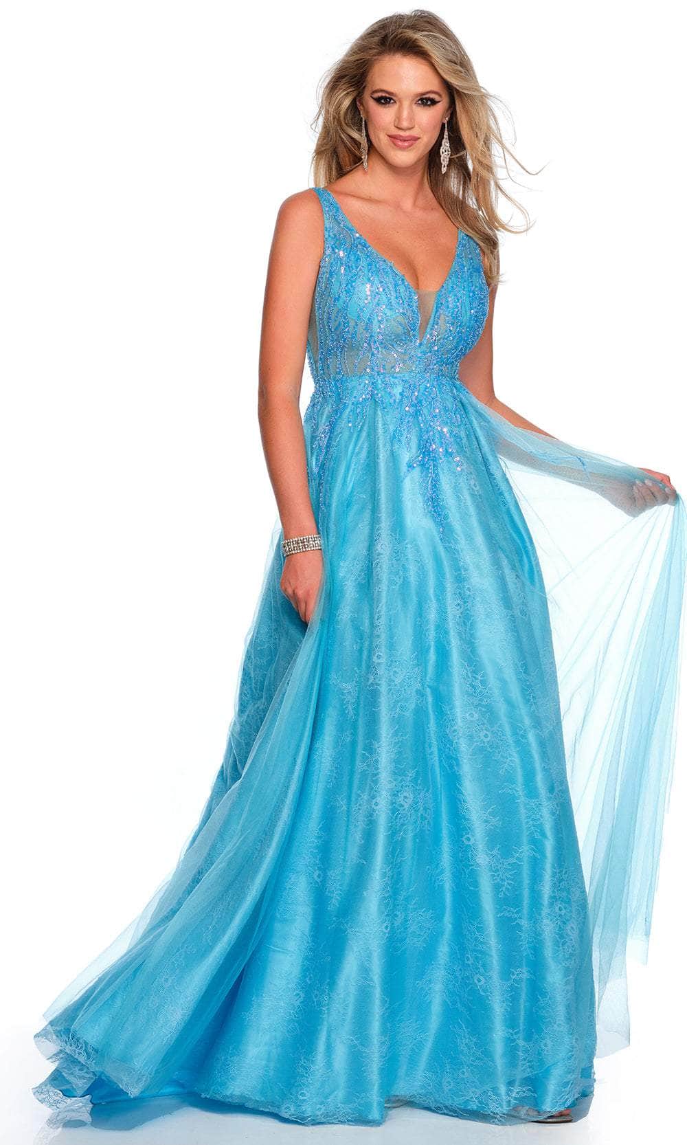 Image of Dave & Johnny 11377 - Embroidered Sleeveless Ball Gown