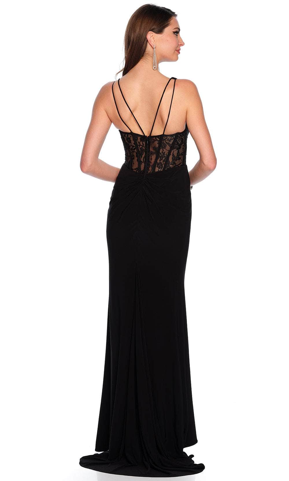 Image of Dave & Johnny 11450 - Sleeveless Lace Corset Prom Gown