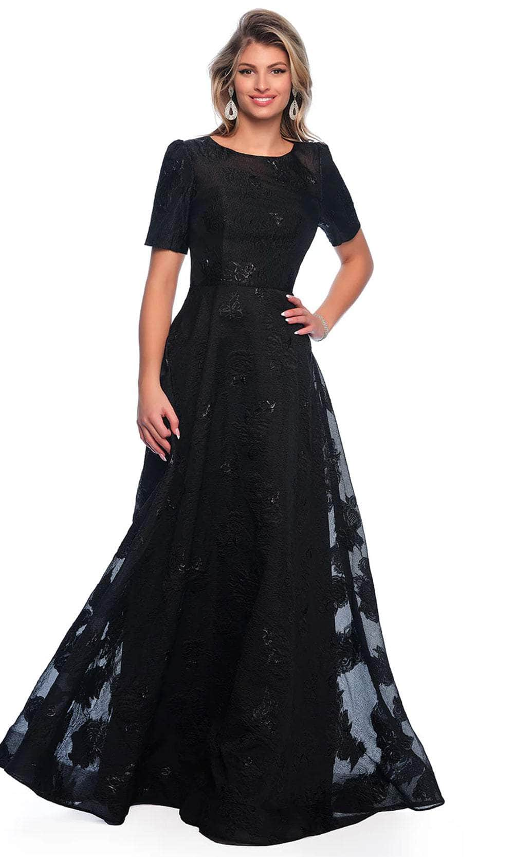 Image of Dave & Johnny 11815 - Short Sleeve A-Line Evening Dress