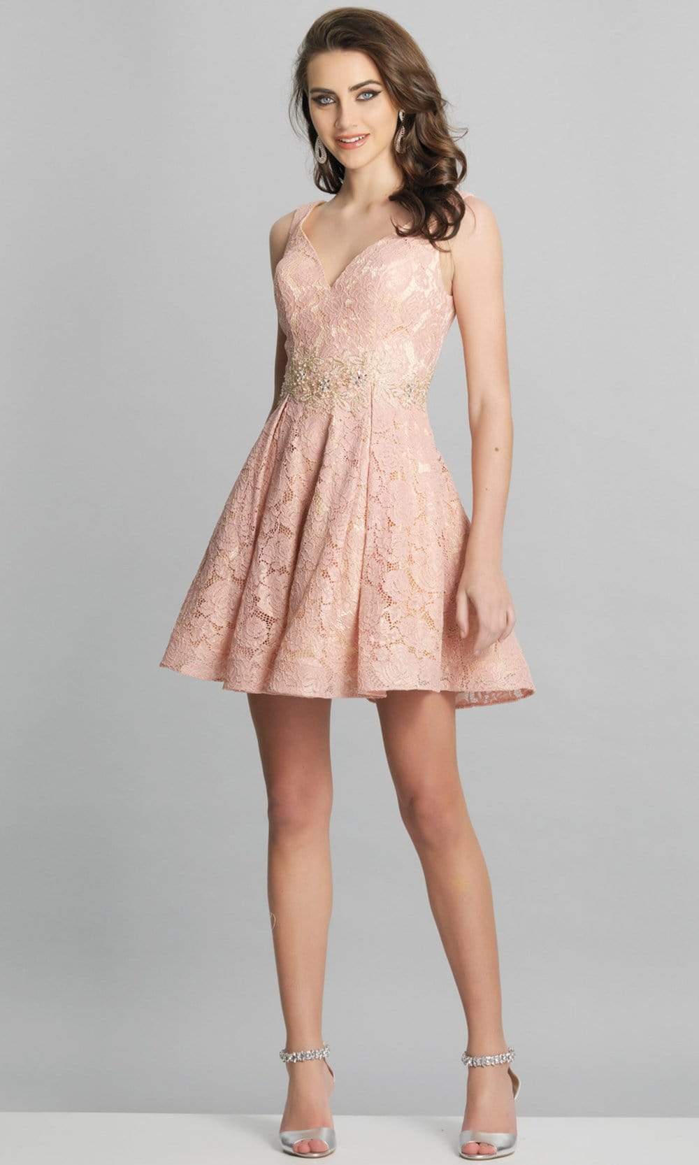 Image of Dave & Johnny - A8607 Floral Sweetheart A-Line Cocktail Dress