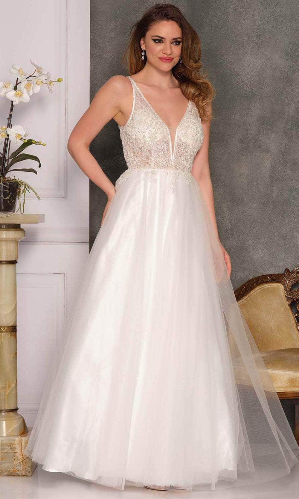 Image of Dave & Johnny Bridal A10347 - Keyhole Back Bridal Gown