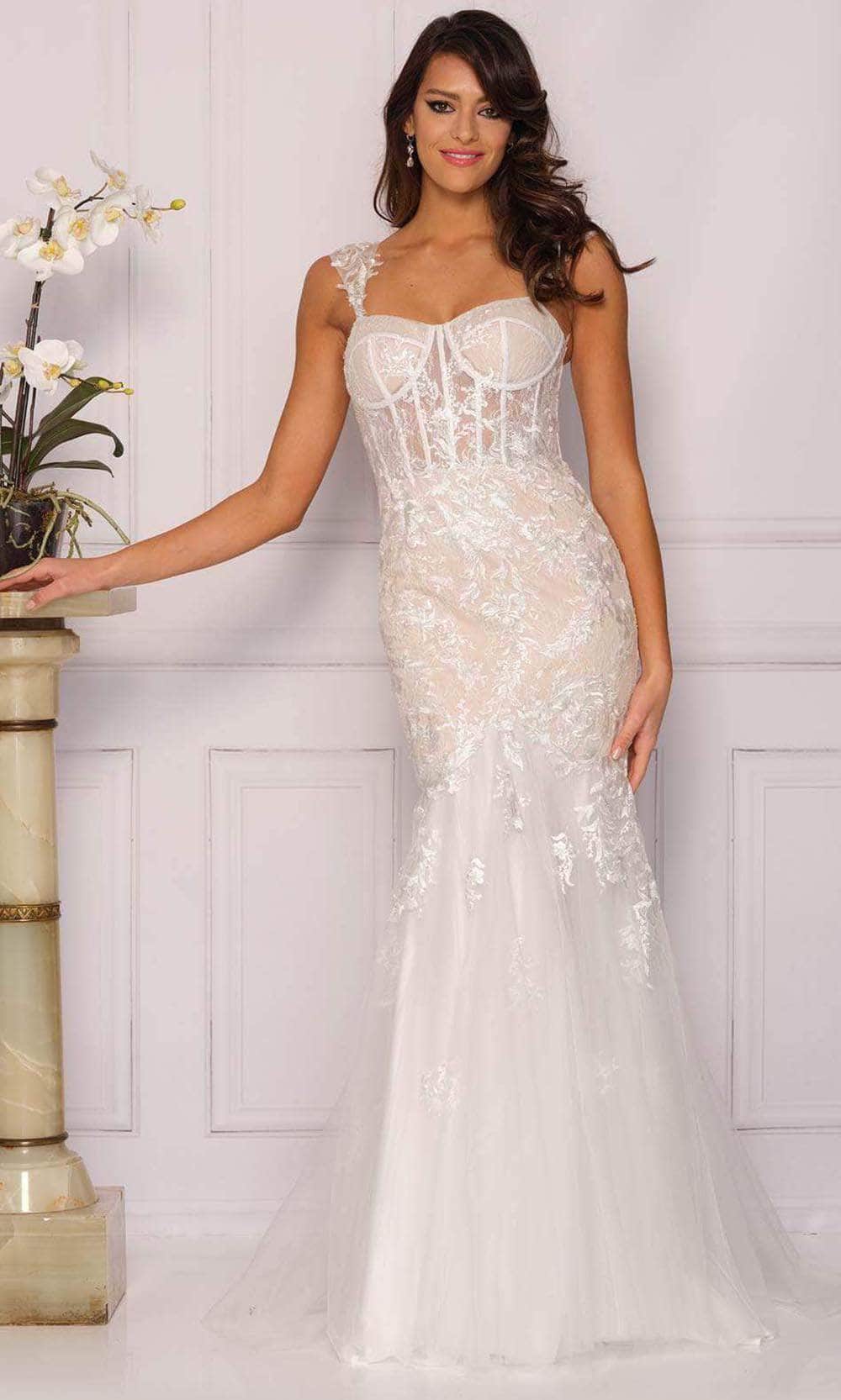 Image of Dave & Johnny Bridal A10482 - Corset Laced Bodice Bridal Gown