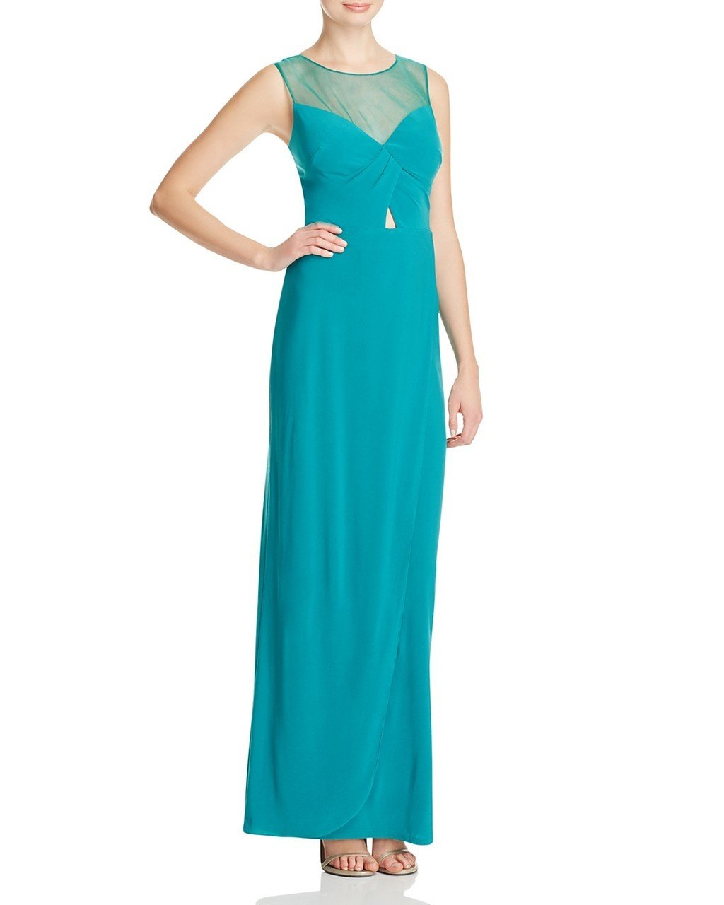 Image of Decode 18 - 183595 Sleeveless Illusion Yoke Sweetheart Evening Dress