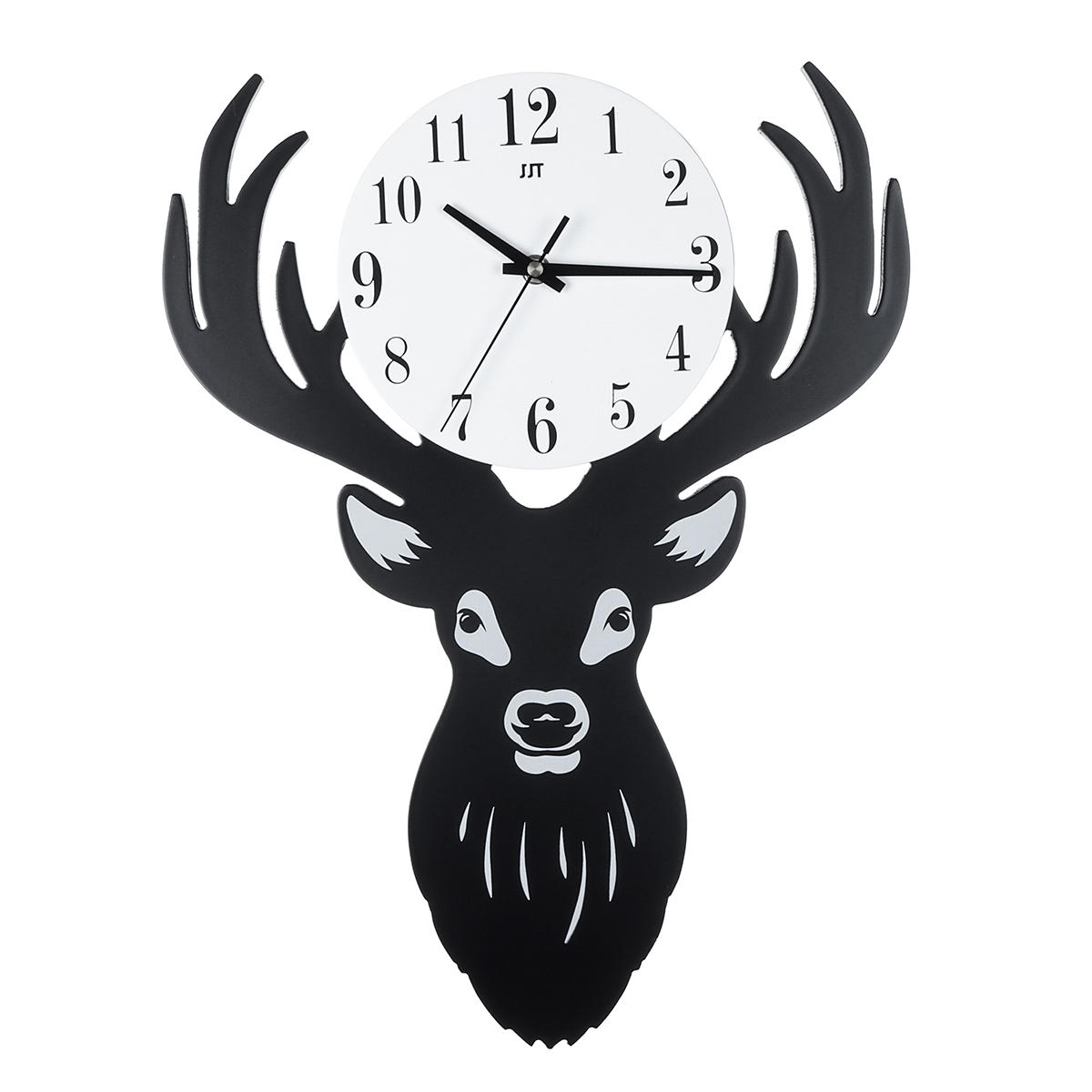 Image of Deer Head Wall Clock Density Fibreboard Home Living Room Nordic Minimalist