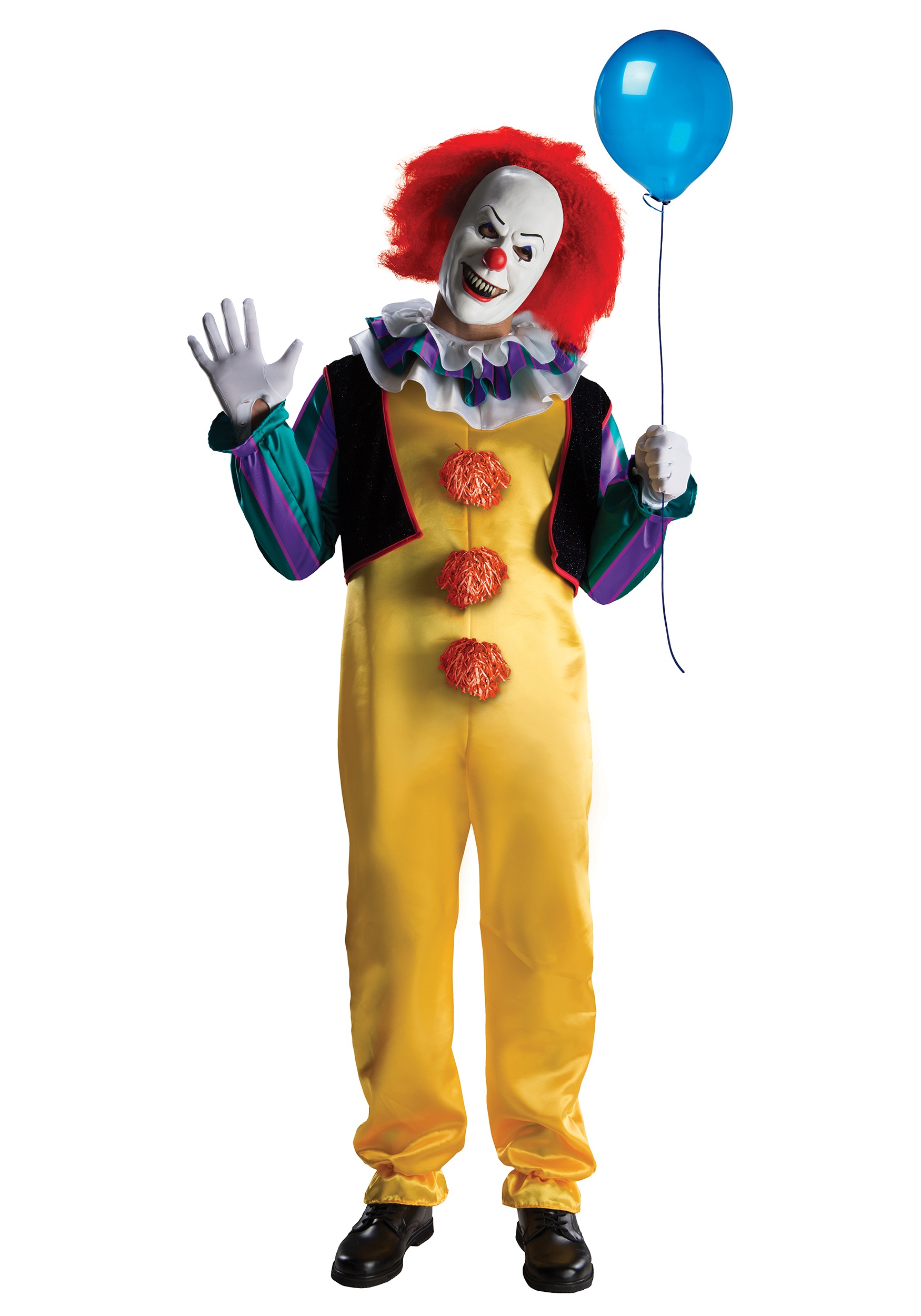 Image of Deluxe IT Pennywise Halloween Costume for Adults | Horror movie costumes ID RU881562-ST