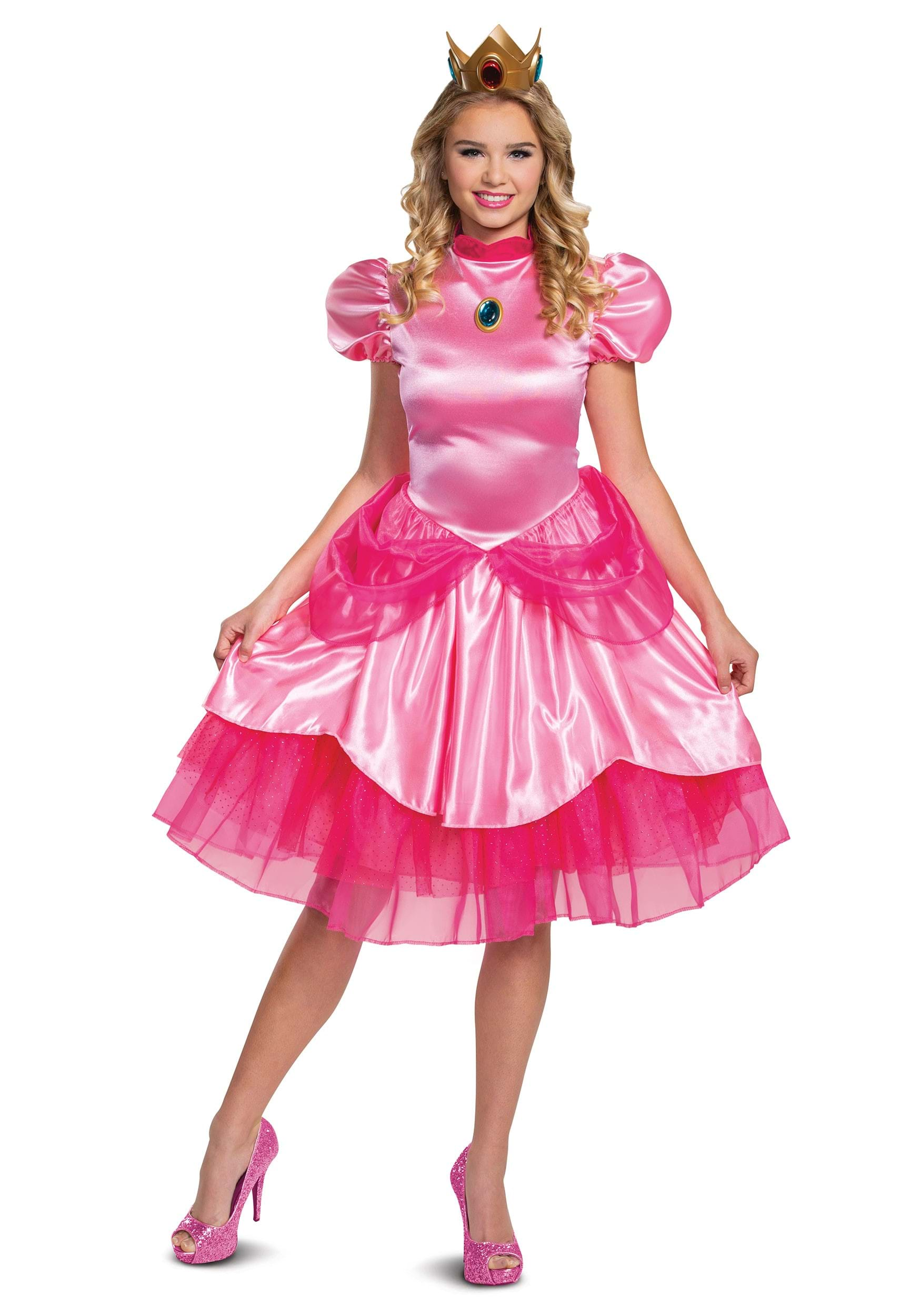 Image of Deluxe Super Mario Princess Peach Costume for Women ID DI10693-L