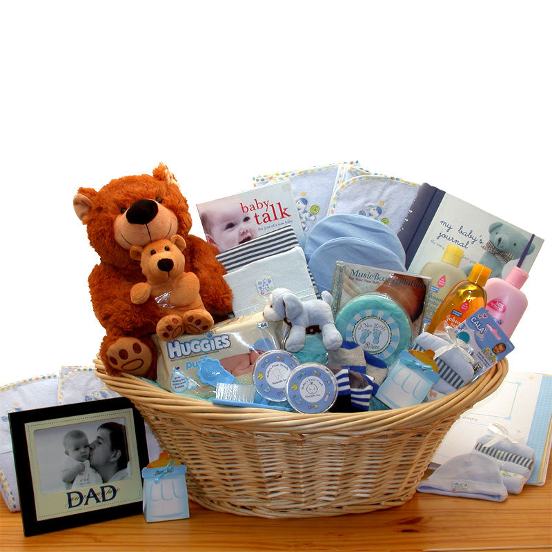 Image of Deluxe Welcome Home Precious Baby Basket-Blue