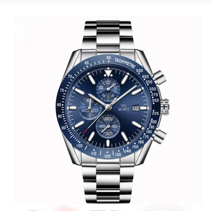 Image of Design Men Watch Full Stainless Steel Strap Quartz Movement Chronograph F1 Sport Watches Fashion Men&#039s Wristwatches Clock