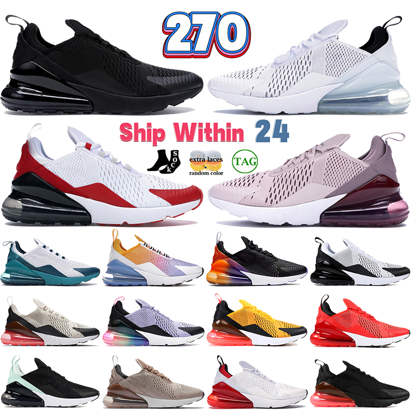 Image of Designer 270 mens running shoes 27C triple white black anthracite Barely Rose habanero red Light Bone Hot Punch Outdoor men sneakers womens