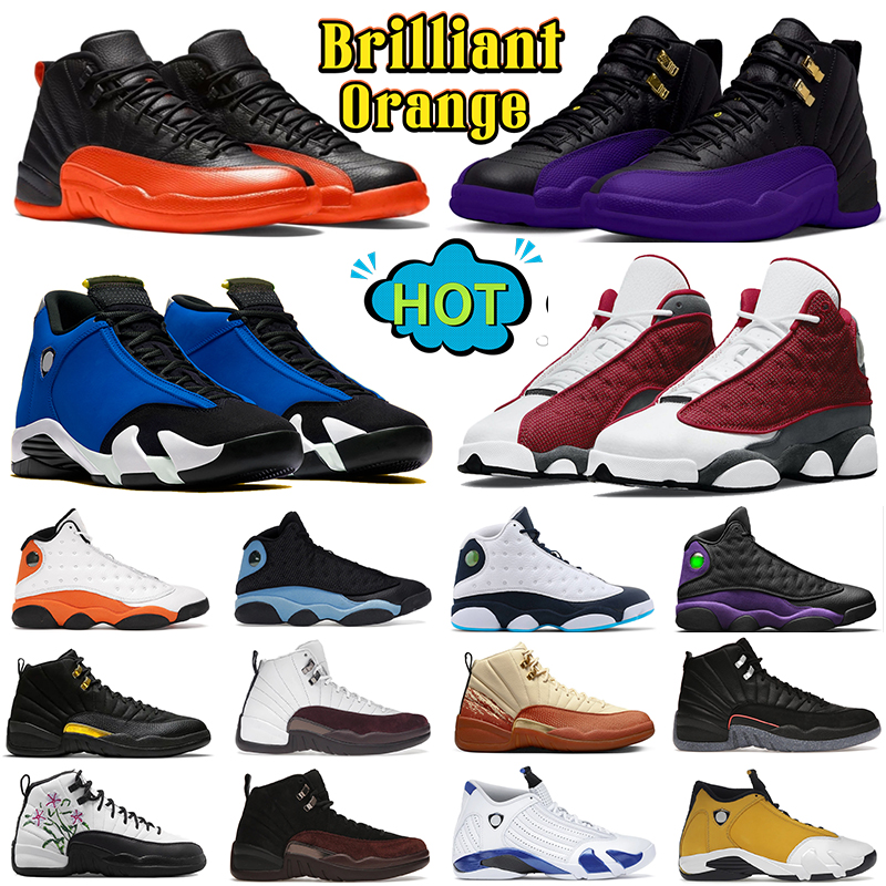 Image of Designer Jumpman 13s basketball shoes Men 13 High Court Purple Black del sol Red Flint French Brave laney 14 Brilliant Orange 12s cherry men