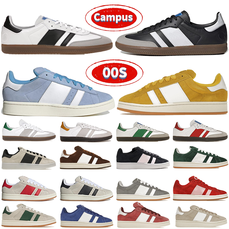 Image of Designer Shoes Campus 00s Suede Sneakers Mens Womens Casual Shoes Dark Green Cloud Grey White Gum Low Top Leather Trainer Sneaker Men Women