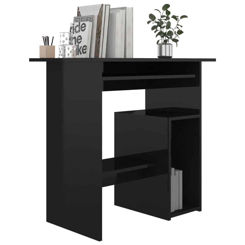 Image of Desk High Gloss Black 315"x177"x291" Engineered Wood