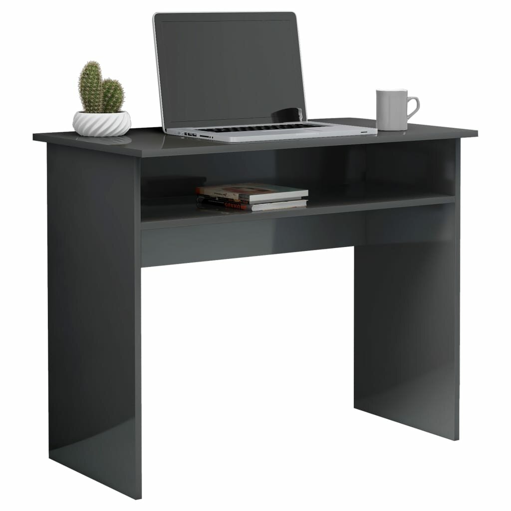 Image of Desk High Gloss Gray 354"x197"x291" Engineered Wood