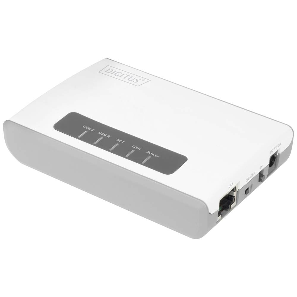 Image of Digitus DN-13024 Network print server USB type A LAN (10/100 Mbps) Wi-Fi 80211 b/g/n