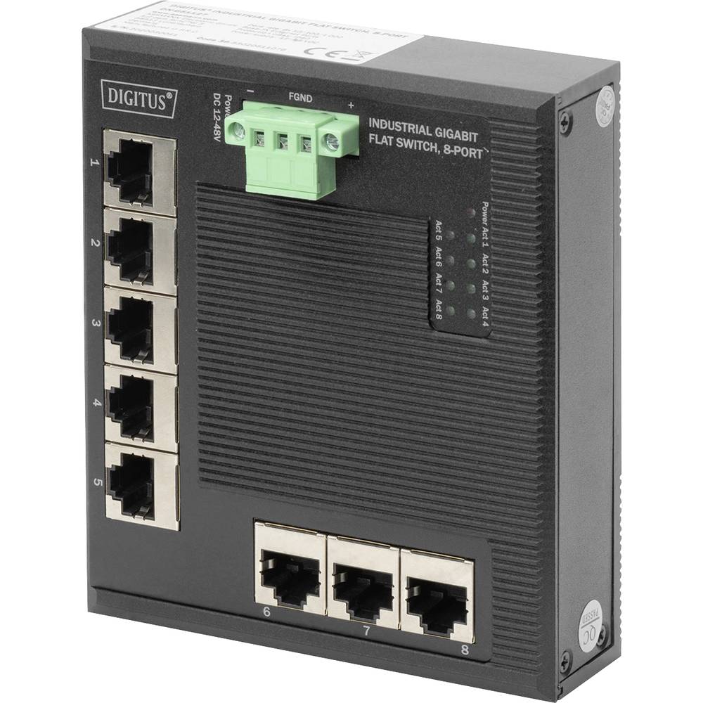 Image of Digitus DN-651127 Industrial Ethernet switch 8 ports 10 / 100 / 1000 MBit/s