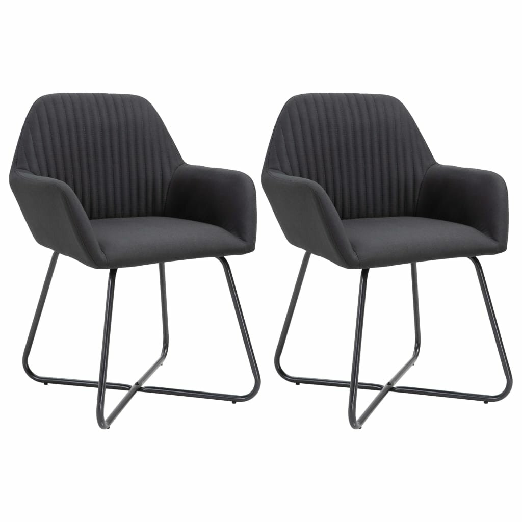 Image of Dining Chairs 2 pcs Black Fabric