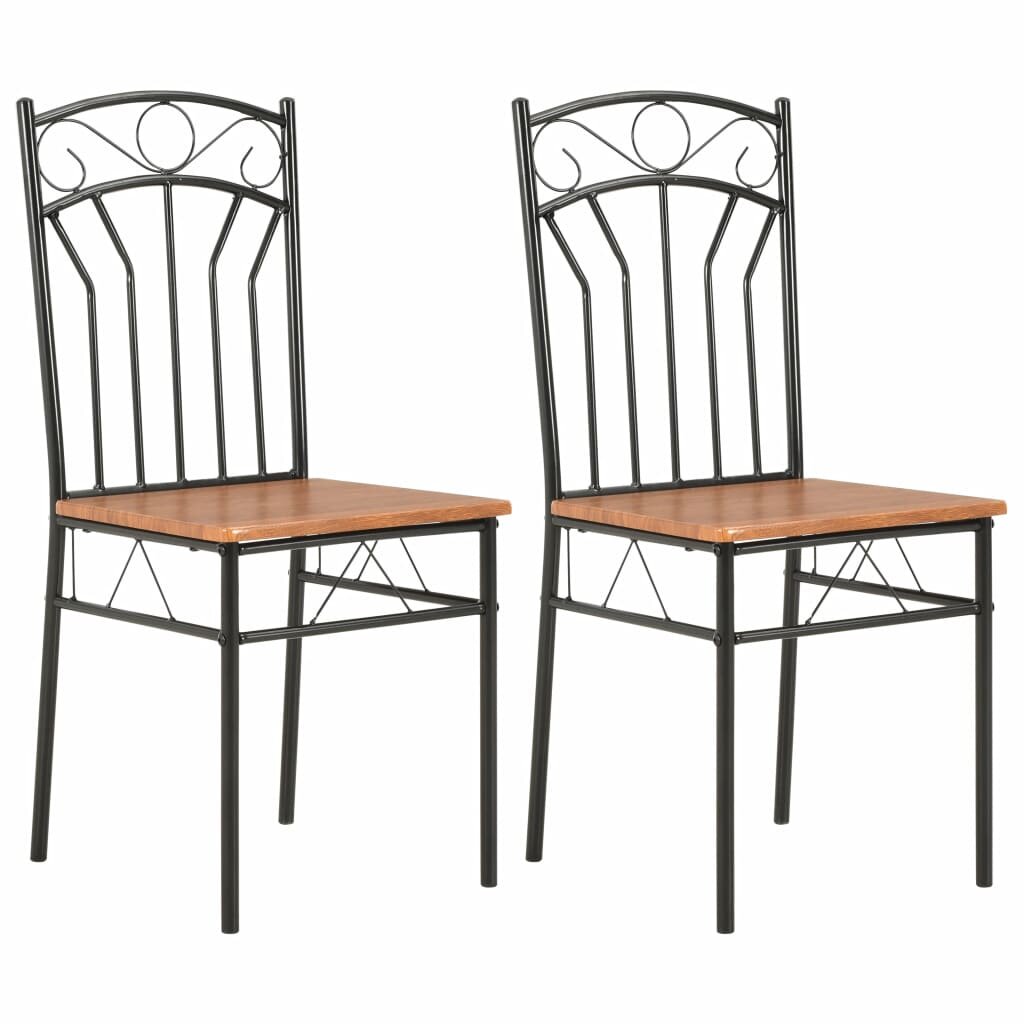 Image of Dining Chairs 2 pcs Brown MDF