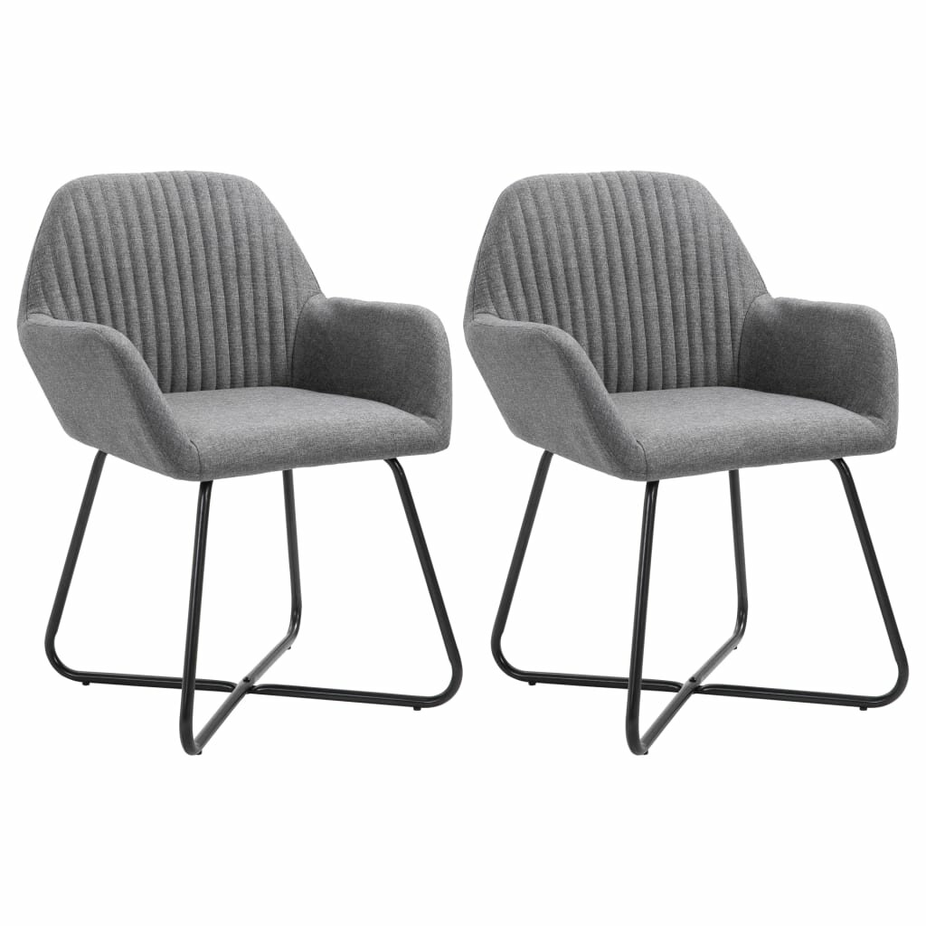 Image of Dining Chairs 2 pcs Dark Gray Fabric