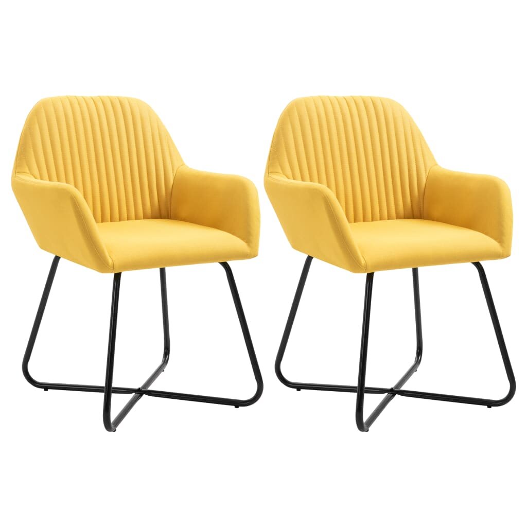 Image of Dining Chairs 2 pcs Yellow Fabric