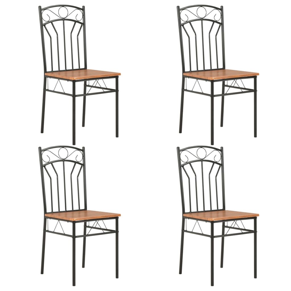 Image of Dining Chairs 4 pcs Brown MDF