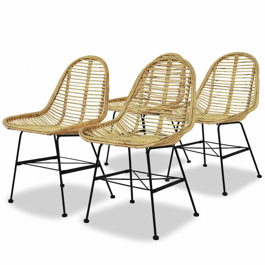 Image of Dining Chairs 4 pcs Natural Rattan