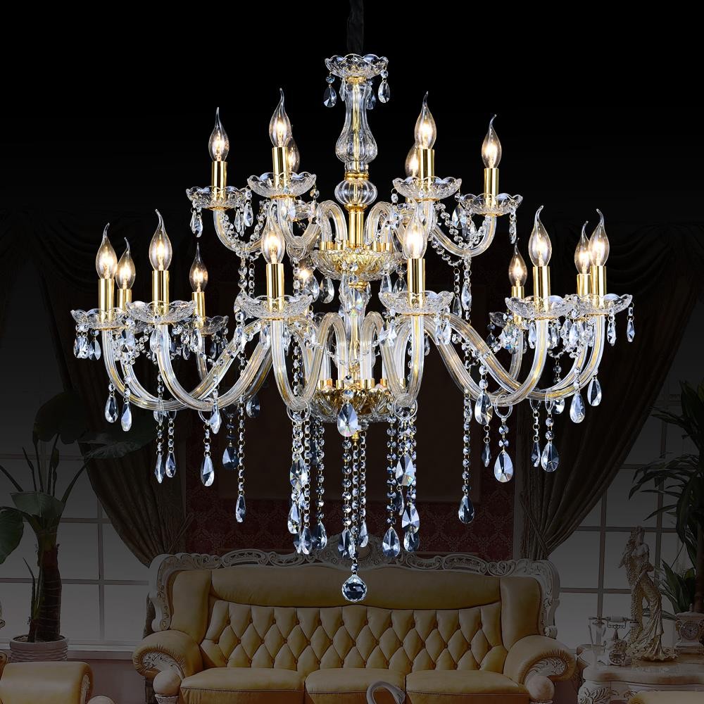 Image of Dining Light Home Decor lustre the chandelier crystal modern large villa stair living room light European Suspension lighting
