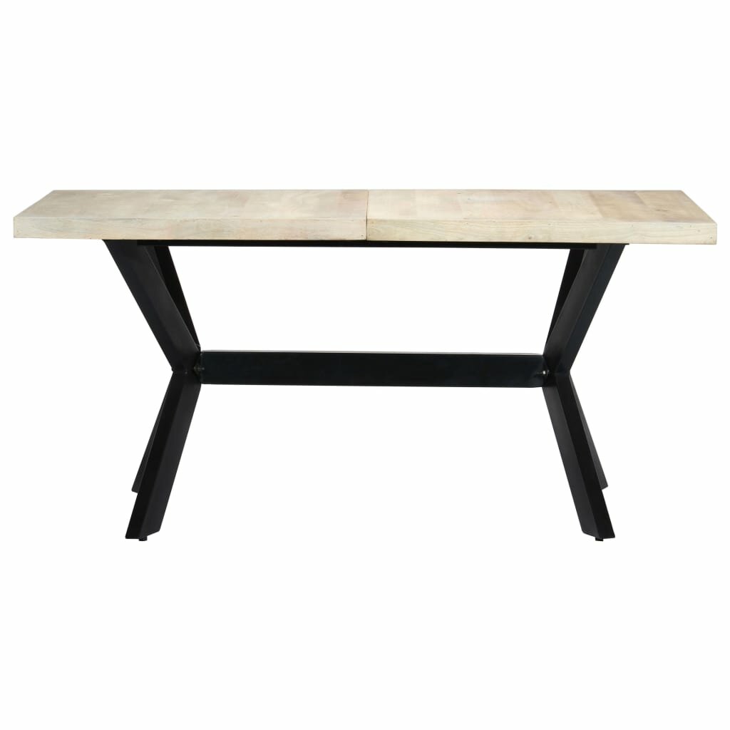 Image of Dining Table White 63"x315"x295" Solid Mango Wood
