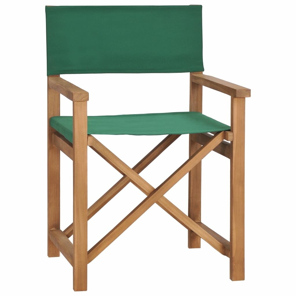Image of Director's Chair Solid Teak Wood Green
