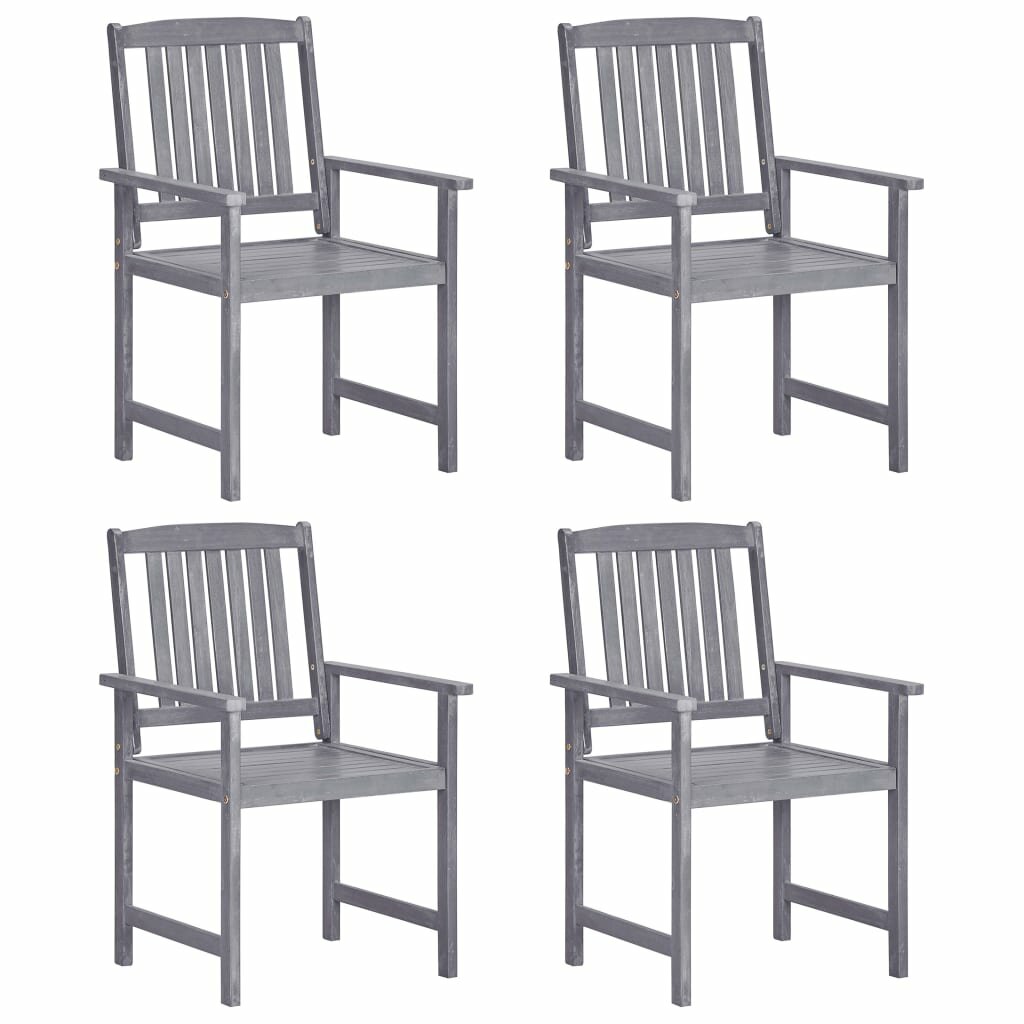 Image of Director's Chairs 4 pcs Solid Acacia Wood Gray