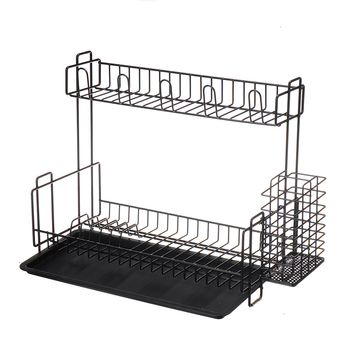 Image of Dish Drainer Kitchen Drying Drain Shelf Sink Holder Cup Bowl Storage Home Basket Stand