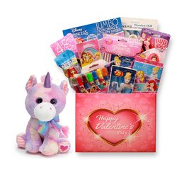 Image of Disney Princess Valentines Gift Box w- Unicorn Plush