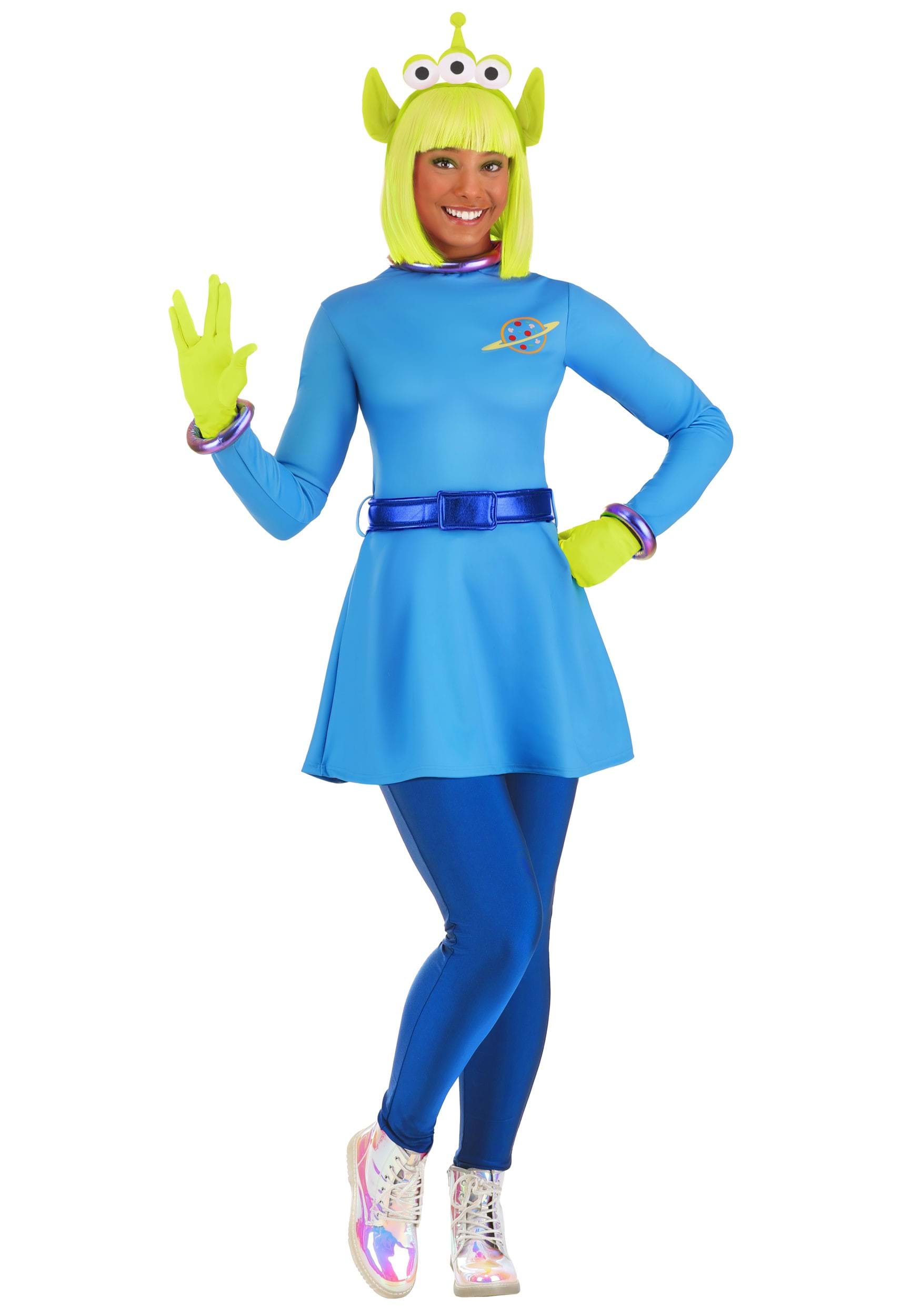 Image of Disney and Pixar Toy Story Alien Women's Costume Dress | Adult Disney Costumes ID FUN4817AD-L