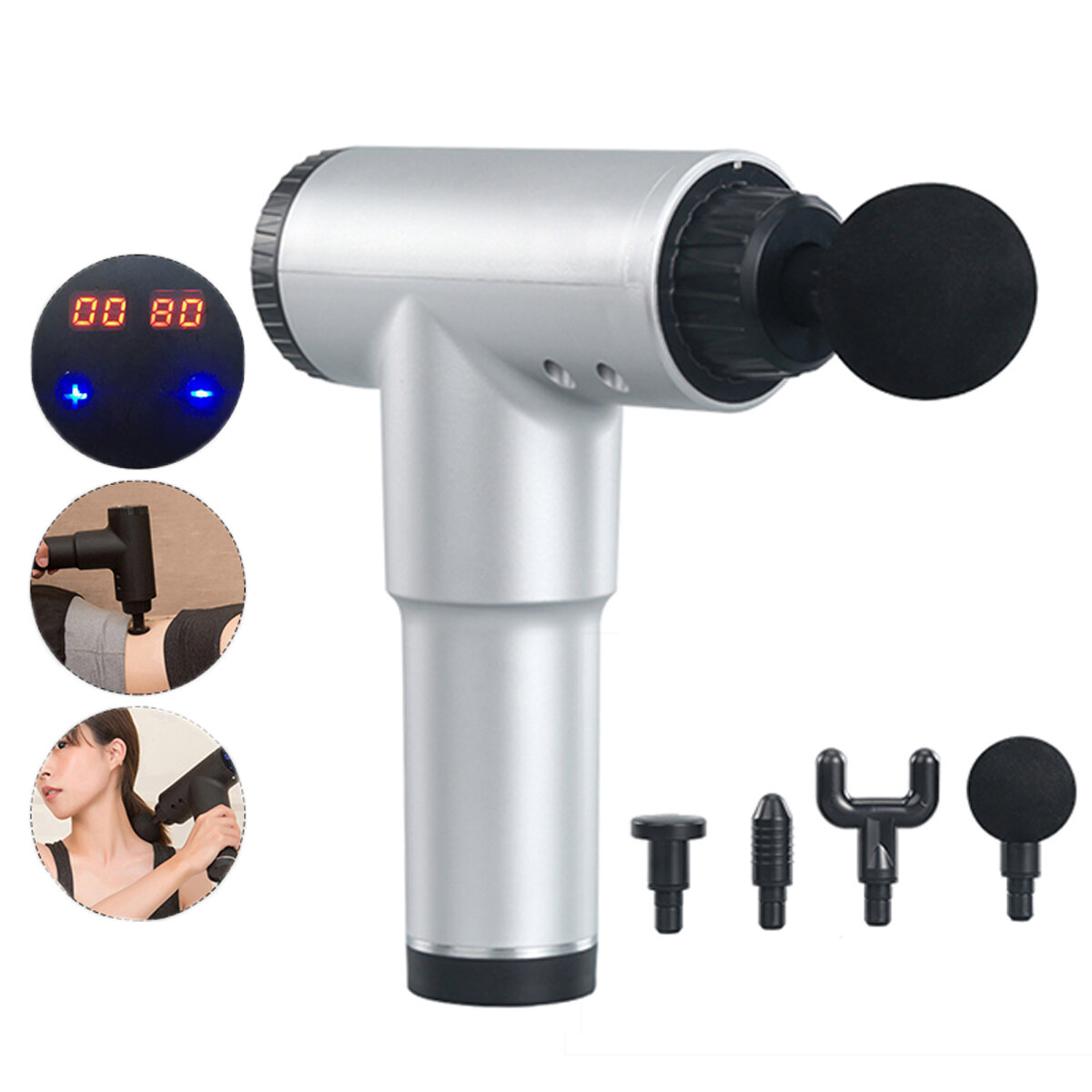 Image of Display Touch Screen Percussion Massager 4000mAh 32 Levels Electric Massager Deep Tissue Massager for Muscle Tension Rel