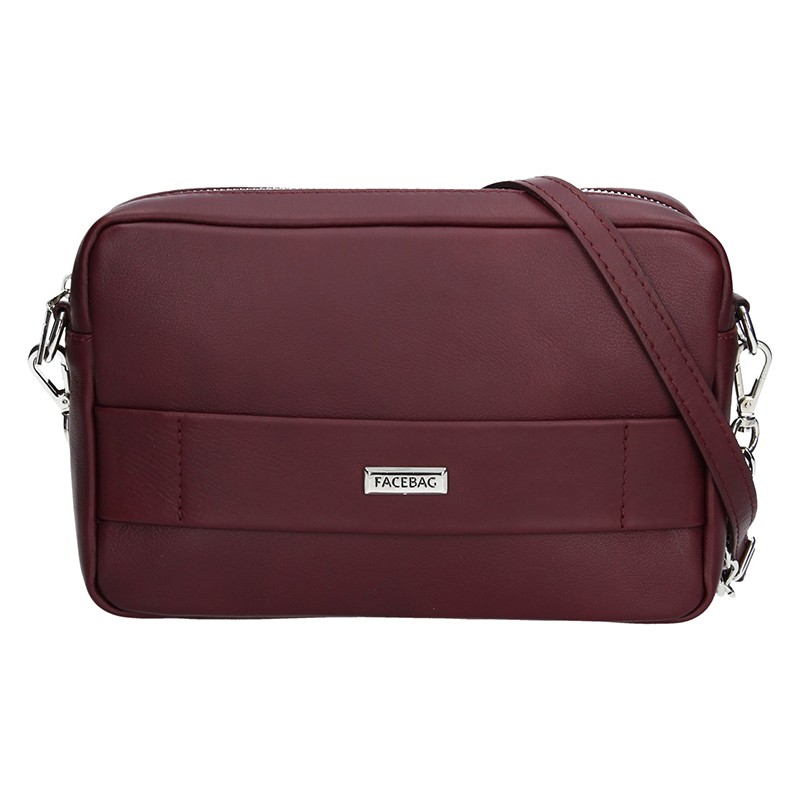 Image of Divatos női bőr crossbody táska Facebag Nina - burgundi HU