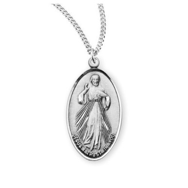 Image of Divine Mercy & St Faustina Sterling Silver Necklace